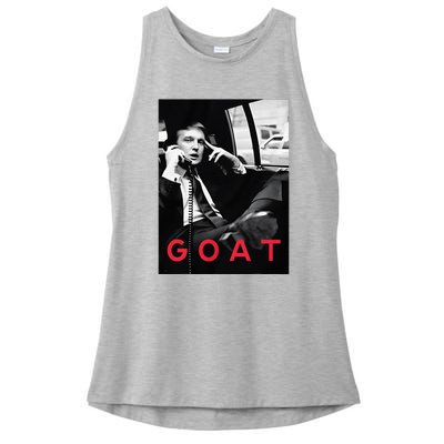 Goat Vote Trump 2024 Funny Support Republican Pro America Ladies PosiCharge Tri-Blend Wicking Tank