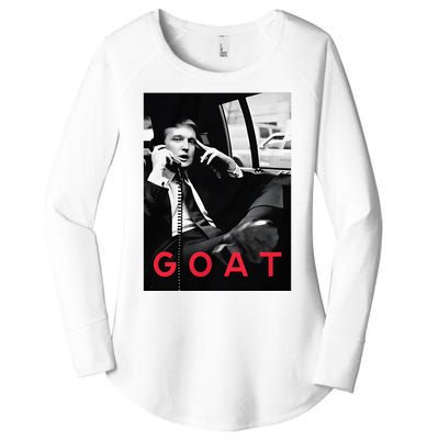 Goat Vote Trump 2024 Funny Support Republican Pro America Women's Perfect Tri Tunic Long Sleeve Shirt