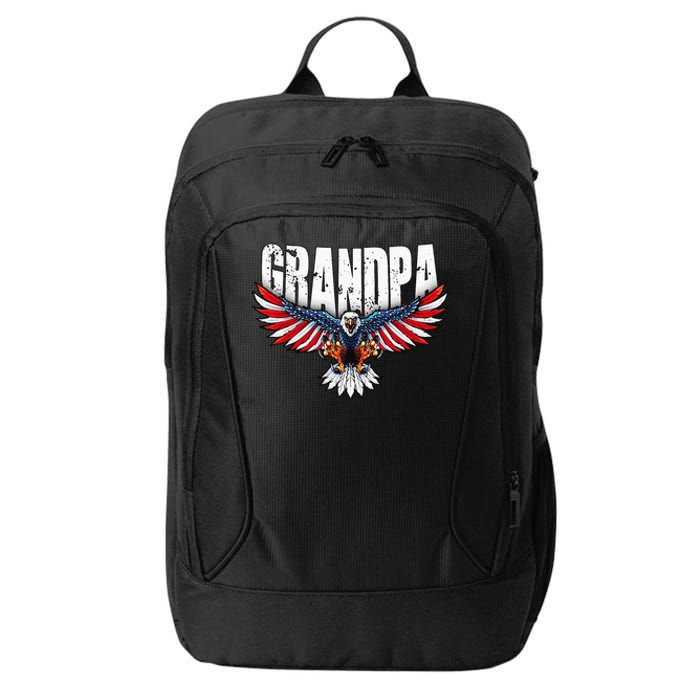 Grandpa Vintage USA Flag Bald Eagle Patriotic 4th Of July City Backpack