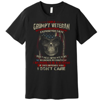 Grumpy Veteran USA Flag Premium T-Shirt