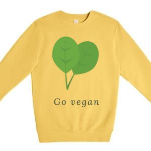 Go Vegan Vegetarian Style Vegan Style Botanical Vegan Month Premium Crewneck Sweatshirt