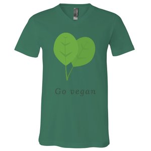 Go Vegan Vegetarian Style Vegan Style Botanical Vegan Month V-Neck T-Shirt