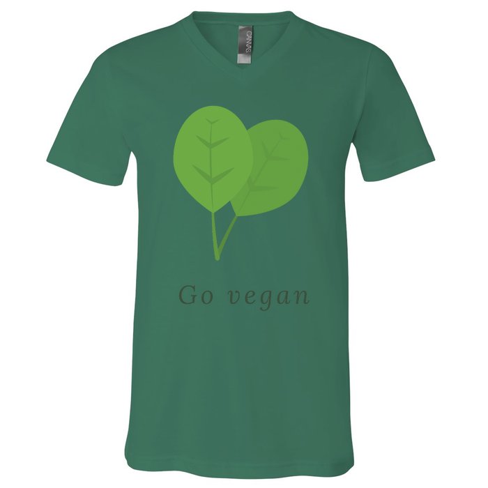 Go Vegan Vegetarian Style Vegan Style Botanical Vegan Month V-Neck T-Shirt