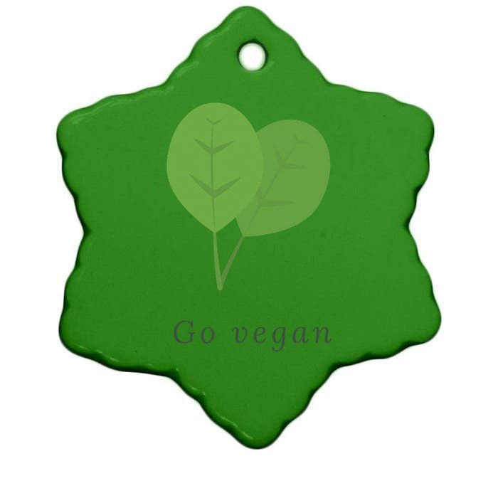 Go Vegan Vegetarian Style Vegan Style Botanical Vegan Month Ceramic Star Ornament