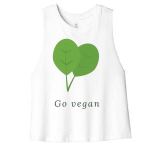 Go Vegan Vegetarian Style Vegan Style Botanical Vegan Month Women's Racerback Cropped Tank