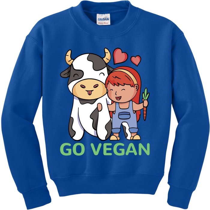 Go Vegan Veggie Lover Vegan Gift Kids Sweatshirt