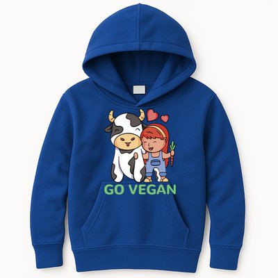 Go Vegan Veggie Lover Vegan Gift Kids Hoodie