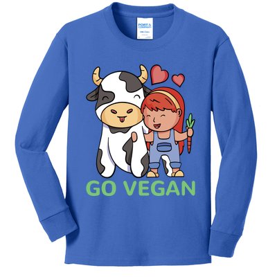 Go Vegan Veggie Lover Vegan Gift Kids Long Sleeve Shirt