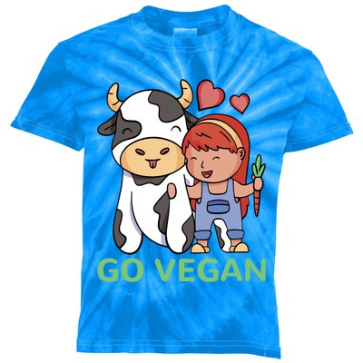 Go Vegan Veggie Lover Vegan Gift Kids Tie-Dye T-Shirt