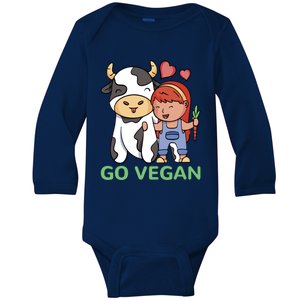 Go Vegan Veggie Lover Vegan Gift Baby Long Sleeve Bodysuit