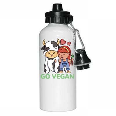 Go Vegan Veggie Lover Vegan Gift Aluminum Water Bottle 