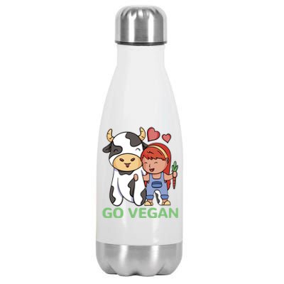 Go Vegan Veggie Lover Vegan Gift Stainless Steel Insulated Water Bottle