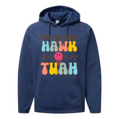 Groovy Viral Video Western Country Accent Hawk Tush Meme Gift Performance Fleece Hoodie