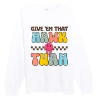 Groovy Viral Video Western Country Accent Hawk Tush Meme Gift Premium Crewneck Sweatshirt