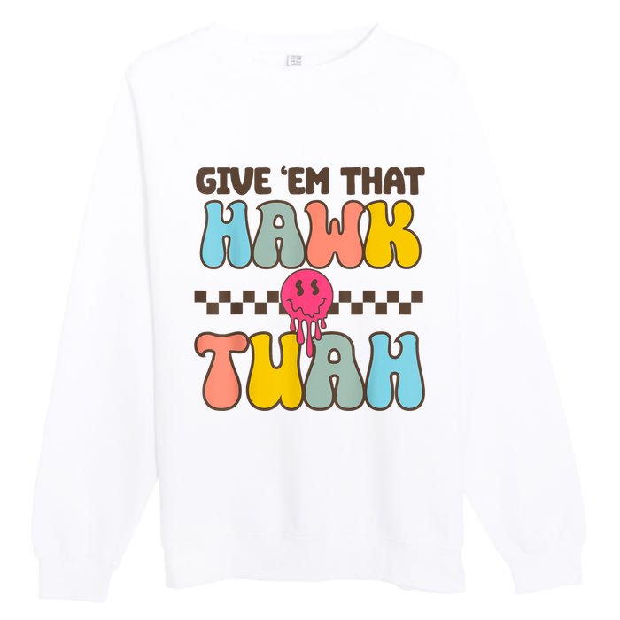 Groovy Viral Video Western Country Accent Hawk Tush Meme Gift Premium Crewneck Sweatshirt