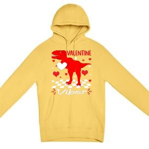 Groovy Valentines Vibes Dinosaur Valentine For Ns Gift Premium Pullover Hoodie