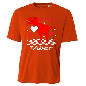 Groovy Valentines Vibes Dinosaur Valentine For Ns Gift Cooling Performance Crew T-Shirt