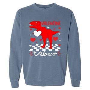 Groovy Valentines Vibes Dinosaur Valentine For Ns Gift Garment-Dyed Sweatshirt