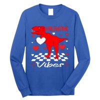 Groovy Valentines Vibes Dinosaur Valentine For Ns Gift Long Sleeve Shirt