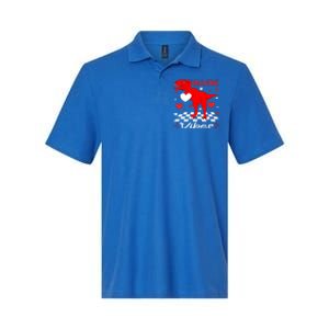 Groovy Valentines Vibes Dinosaur Valentine For Ns Gift Softstyle Adult Sport Polo