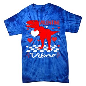 Groovy Valentines Vibes Dinosaur Valentine For Ns Gift Tie-Dye T-Shirt