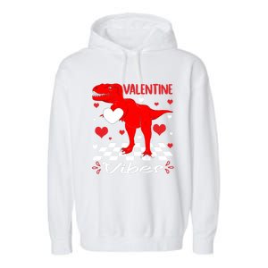 Groovy Valentines Vibes Dinosaur Valentine For Ns Gift Garment-Dyed Fleece Hoodie