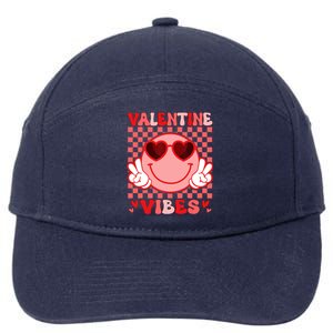 Groovy Valentine Vibes Valentines Day 7-Panel Snapback Hat