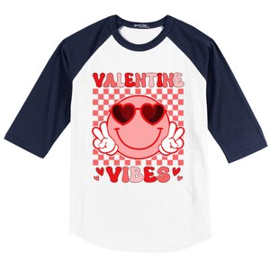 Groovy Valentine Vibes Valentines Day Baseball Sleeve Shirt