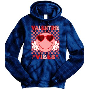 Groovy Valentine Vibes Valentines Day Tie Dye Hoodie