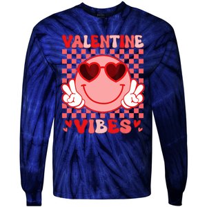 Groovy Valentine Vibes Valentines Day Tie-Dye Long Sleeve Shirt