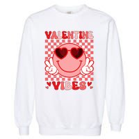 Groovy Valentine Vibes Valentines Day Garment-Dyed Sweatshirt