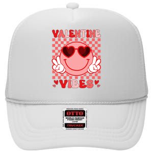 Groovy Valentine Vibes Valentines Day High Crown Mesh Back Trucker Hat