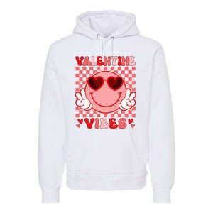 Groovy Valentine Vibes Valentines Day Premium Hoodie