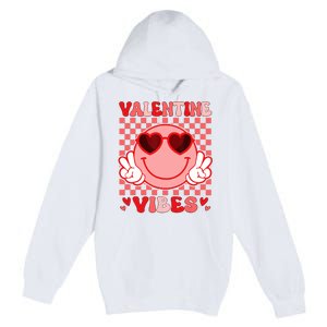 Groovy Valentine Vibes Valentines Day Premium Pullover Hoodie