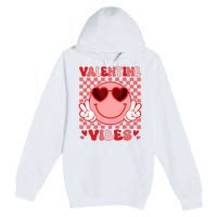 Groovy Valentine Vibes Valentines Day Premium Pullover Hoodie