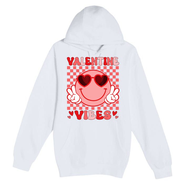 Groovy Valentine Vibes Valentines Day Premium Pullover Hoodie