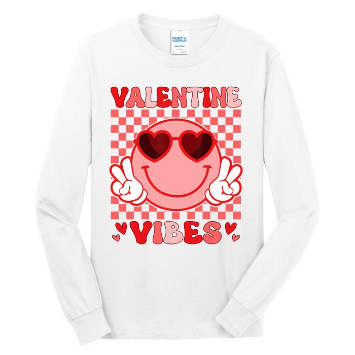 Groovy Valentine Vibes Valentines Day Tall Long Sleeve T-Shirt