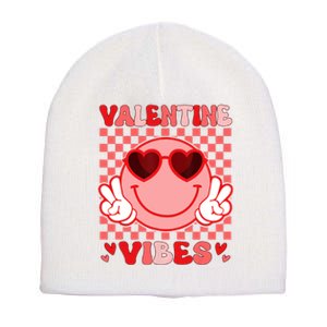 Groovy Valentine Vibes Valentines Day Short Acrylic Beanie