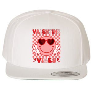 Groovy Valentine Vibes Valentines Day Wool Snapback Cap