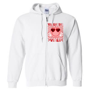 Groovy Valentine Vibes Valentines Day Full Zip Hoodie