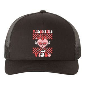 Groovy Valentine Vibes Valentines Day Retro Gift Yupoong Adult 5-Panel Trucker Hat