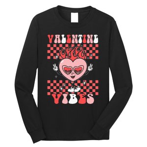 Groovy Valentine Vibes Valentines Day Retro Gift Long Sleeve Shirt