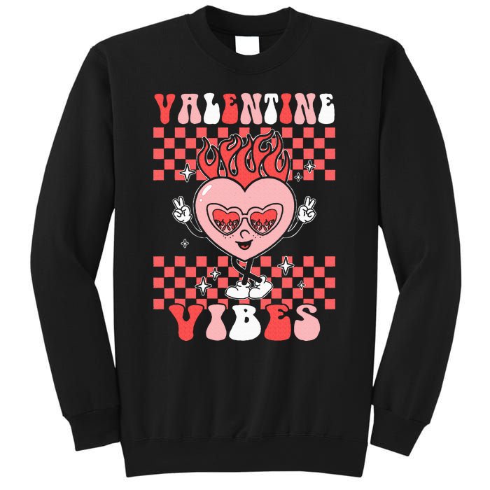 Groovy Valentine Vibes Valentines Day Retro Gift Sweatshirt