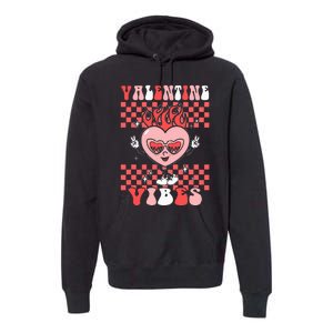 Groovy Valentine Vibes Valentines Day Retro Gift Premium Hoodie