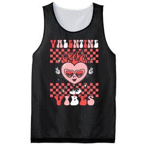 Groovy Valentine Vibes Valentines Day Retro Gift Mesh Reversible Basketball Jersey Tank