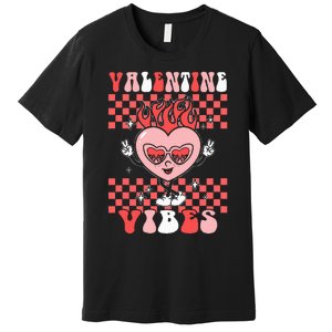 Groovy Valentine Vibes Valentines Day Retro Gift Premium T-Shirt