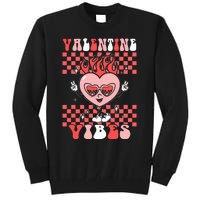 Groovy Valentine Vibes Valentines Day Retro Gift Tall Sweatshirt