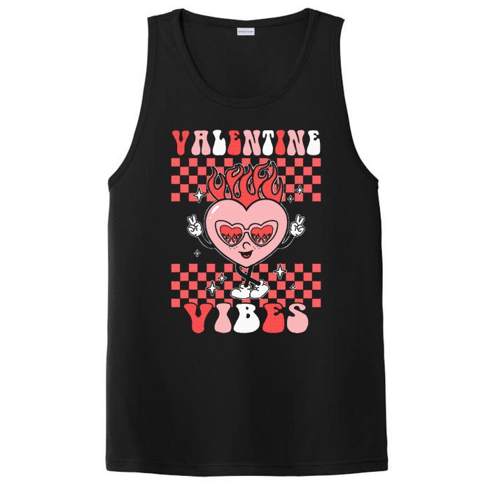 Groovy Valentine Vibes Valentines Day Retro Gift PosiCharge Competitor Tank