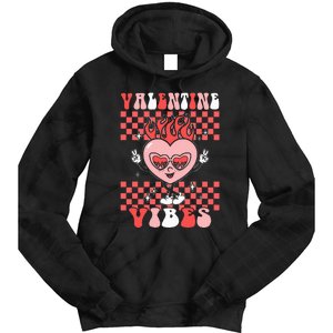 Groovy Valentine Vibes Valentines Day Retro Gift Tie Dye Hoodie