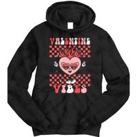 Groovy Valentine Vibes Valentines Day Retro Gift Tie Dye Hoodie